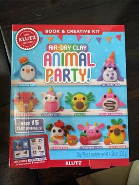 Klutz Air-Dry Clay Animal Party! Craft Kit — Bright Multicolor